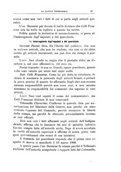 La clinica veterinaria rivista di medicina e chirurgia pratica degli animali domestici