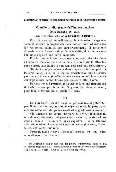 La clinica veterinaria rivista di medicina e chirurgia pratica degli animali domestici