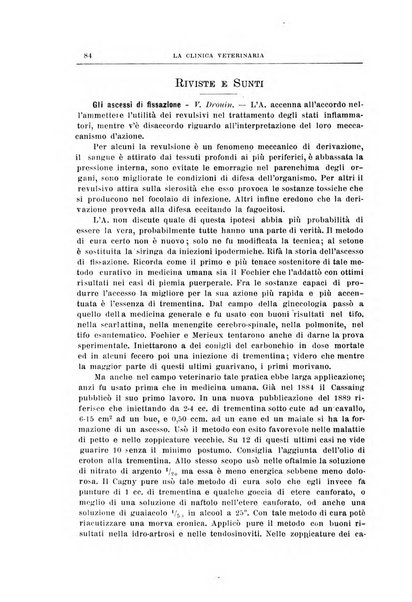 La clinica veterinaria rivista di medicina e chirurgia pratica degli animali domestici