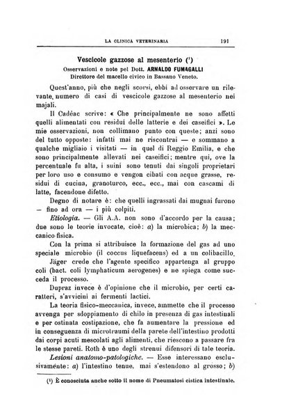 La clinica veterinaria rivista di medicina e chirurgia pratica degli animali domestici