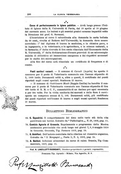 La clinica veterinaria rivista di medicina e chirurgia pratica degli animali domestici