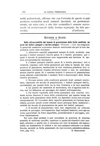 La clinica veterinaria rivista di medicina e chirurgia pratica degli animali domestici