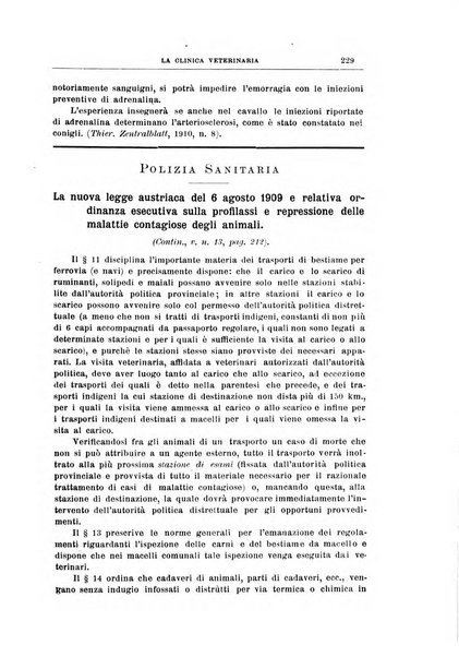 La clinica veterinaria rivista di medicina e chirurgia pratica degli animali domestici