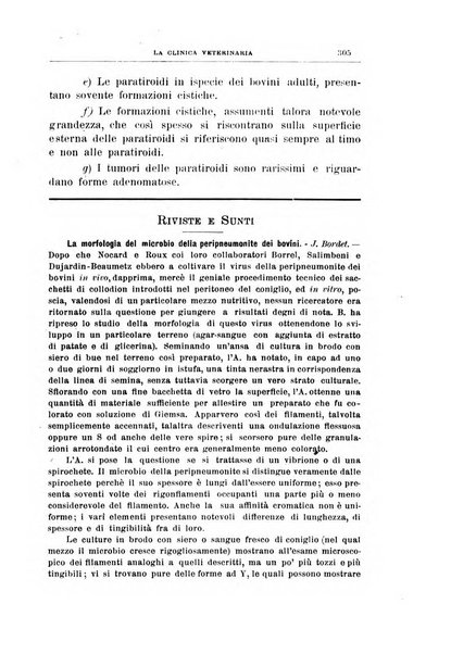 La clinica veterinaria rivista di medicina e chirurgia pratica degli animali domestici