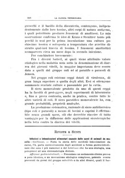 La clinica veterinaria rivista di medicina e chirurgia pratica degli animali domestici