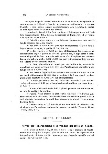 La clinica veterinaria rivista di medicina e chirurgia pratica degli animali domestici