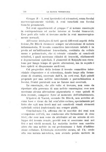 La clinica veterinaria rivista di medicina e chirurgia pratica degli animali domestici