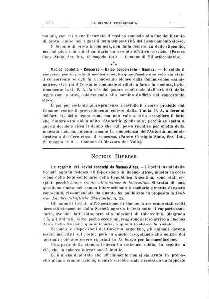 La clinica veterinaria rivista di medicina e chirurgia pratica degli animali domestici