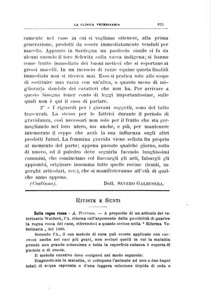 La clinica veterinaria rivista di medicina e chirurgia pratica degli animali domestici