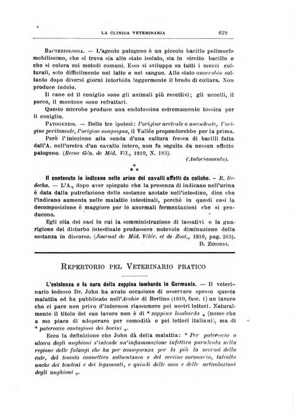 La clinica veterinaria rivista di medicina e chirurgia pratica degli animali domestici