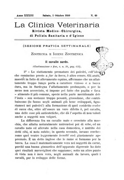 La clinica veterinaria rivista di medicina e chirurgia pratica degli animali domestici