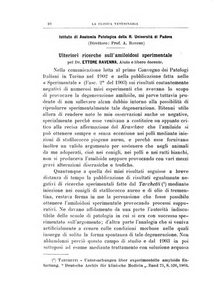 La clinica veterinaria rivista di medicina e chirurgia pratica degli animali domestici