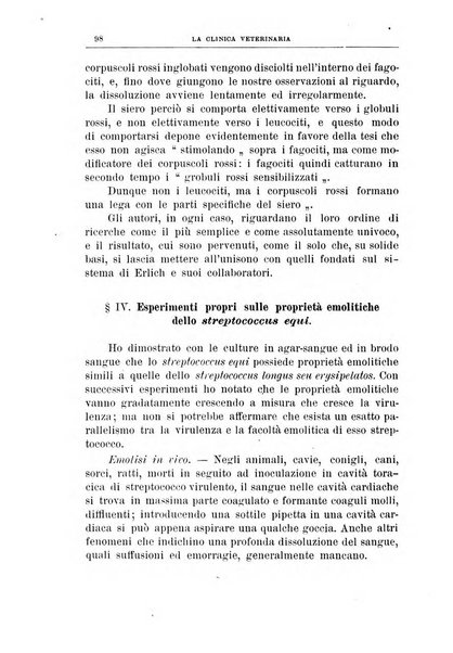 La clinica veterinaria rivista di medicina e chirurgia pratica degli animali domestici