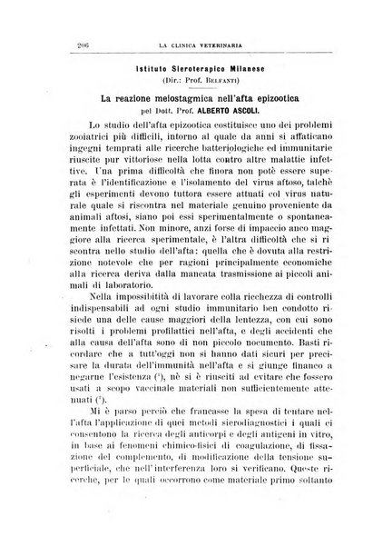 La clinica veterinaria rivista di medicina e chirurgia pratica degli animali domestici