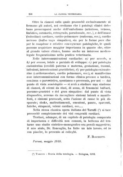 La clinica veterinaria rivista di medicina e chirurgia pratica degli animali domestici