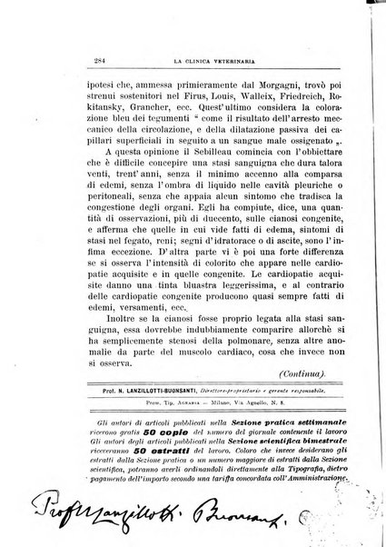 La clinica veterinaria rivista di medicina e chirurgia pratica degli animali domestici