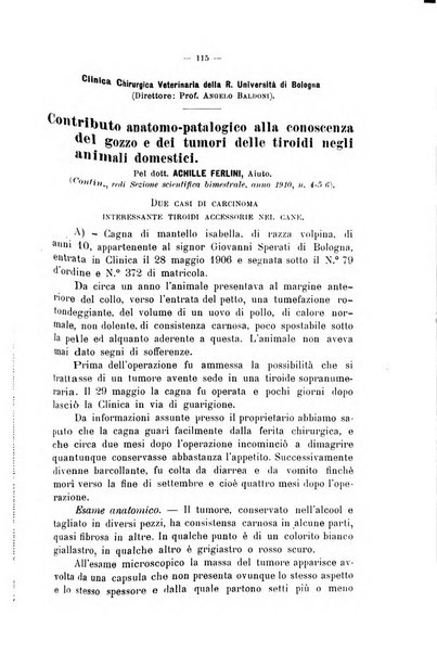 La clinica veterinaria rivista di medicina e chirurgia pratica degli animali domestici