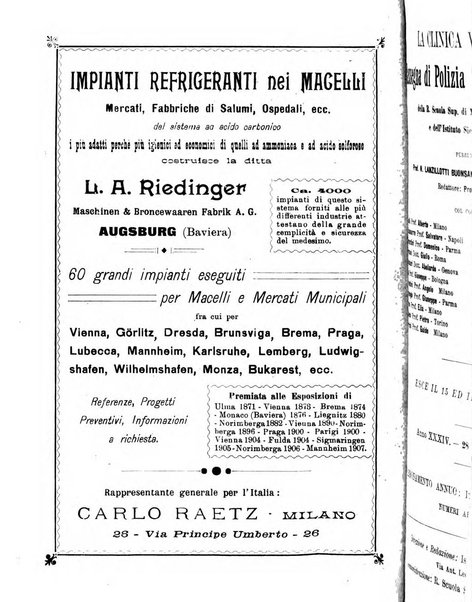 La clinica veterinaria rivista di medicina e chirurgia pratica degli animali domestici