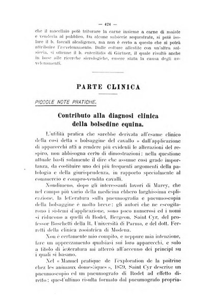 La clinica veterinaria rivista di medicina e chirurgia pratica degli animali domestici