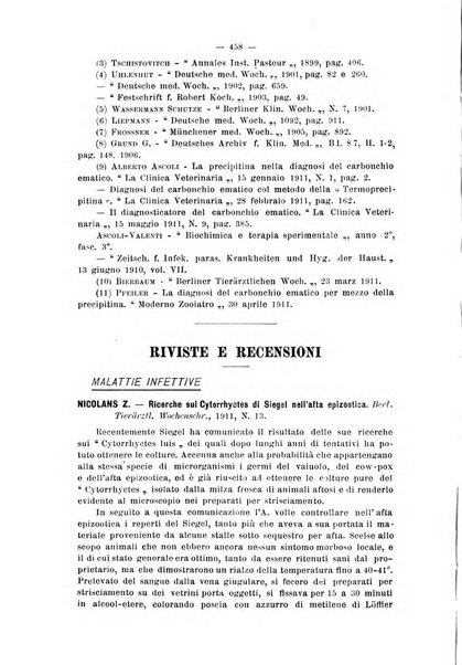 La clinica veterinaria rivista di medicina e chirurgia pratica degli animali domestici