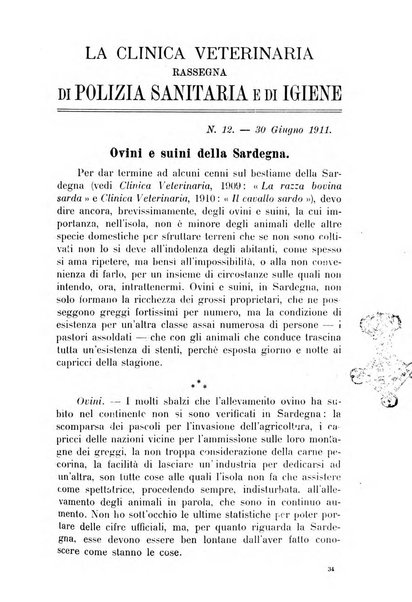 La clinica veterinaria rivista di medicina e chirurgia pratica degli animali domestici