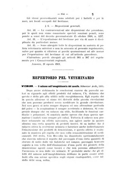 La clinica veterinaria rivista di medicina e chirurgia pratica degli animali domestici