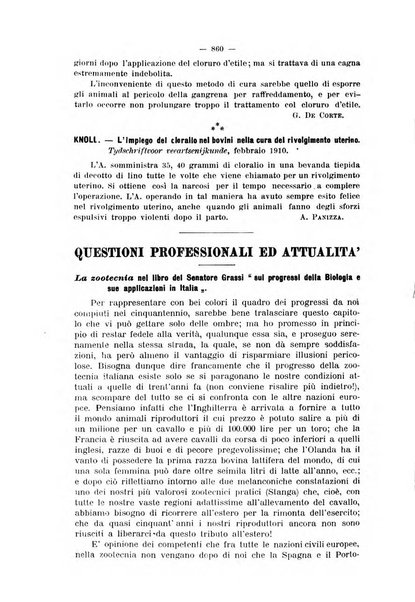 La clinica veterinaria rivista di medicina e chirurgia pratica degli animali domestici