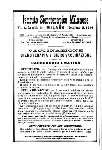 La clinica veterinaria rivista di medicina e chirurgia pratica degli animali domestici