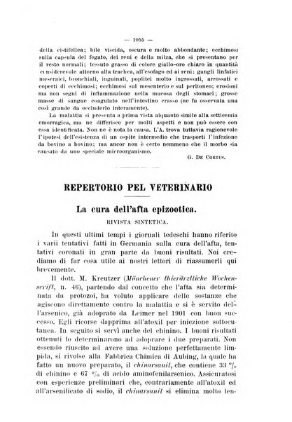 La clinica veterinaria rivista di medicina e chirurgia pratica degli animali domestici