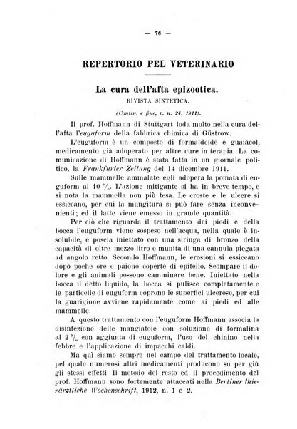 La clinica veterinaria rivista di medicina e chirurgia pratica degli animali domestici