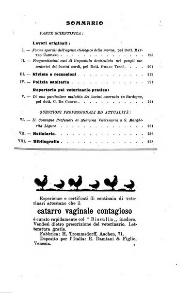 La clinica veterinaria rivista di medicina e chirurgia pratica degli animali domestici