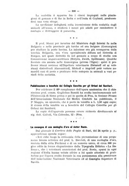 La clinica veterinaria rivista di medicina e chirurgia pratica degli animali domestici