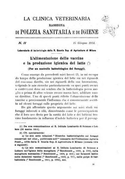 La clinica veterinaria rivista di medicina e chirurgia pratica degli animali domestici