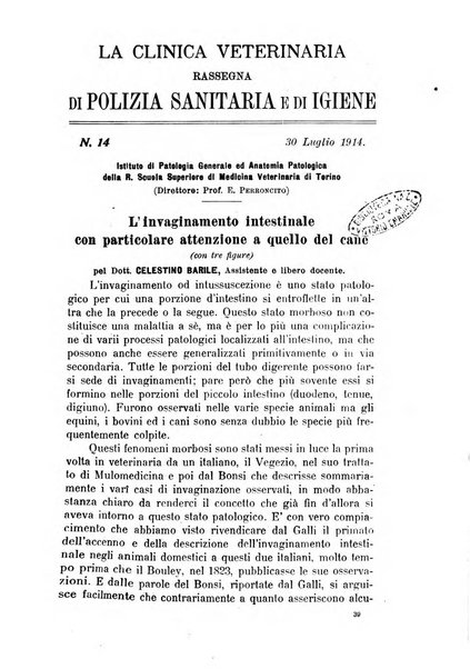 La clinica veterinaria rivista di medicina e chirurgia pratica degli animali domestici