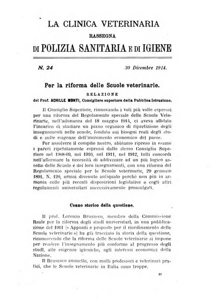 La clinica veterinaria rivista di medicina e chirurgia pratica degli animali domestici