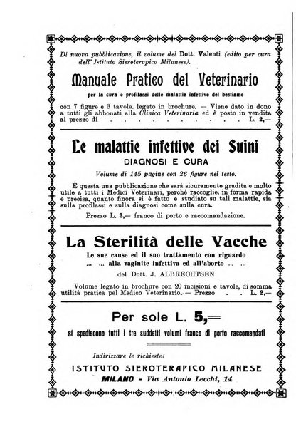 La clinica veterinaria rivista di medicina e chirurgia pratica degli animali domestici