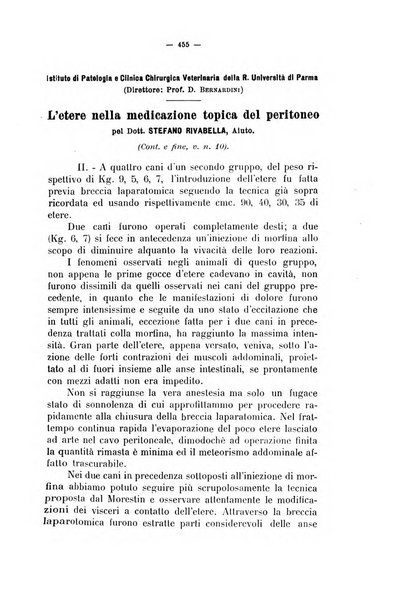 La clinica veterinaria rivista di medicina e chirurgia pratica degli animali domestici