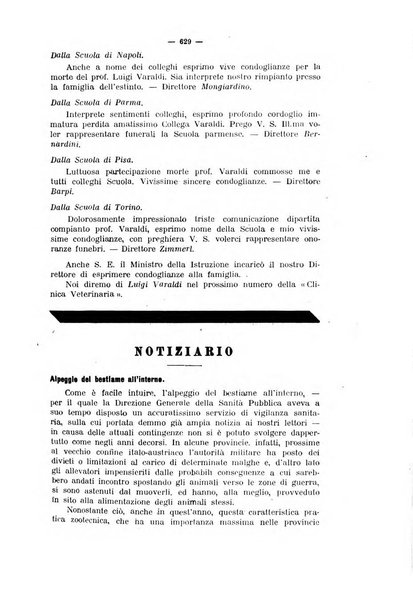 La clinica veterinaria rivista di medicina e chirurgia pratica degli animali domestici