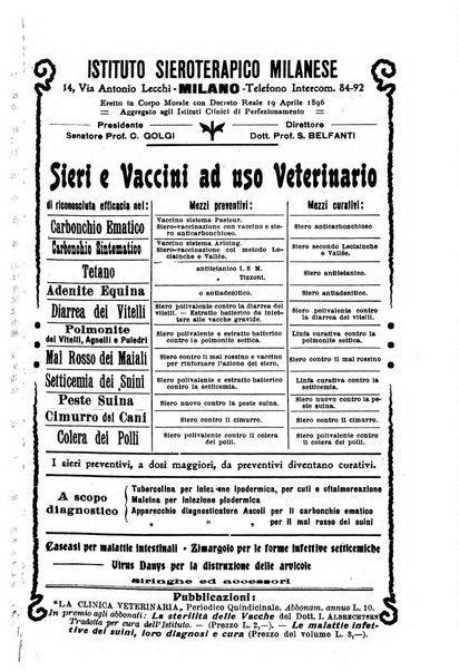 La clinica veterinaria rivista di medicina e chirurgia pratica degli animali domestici