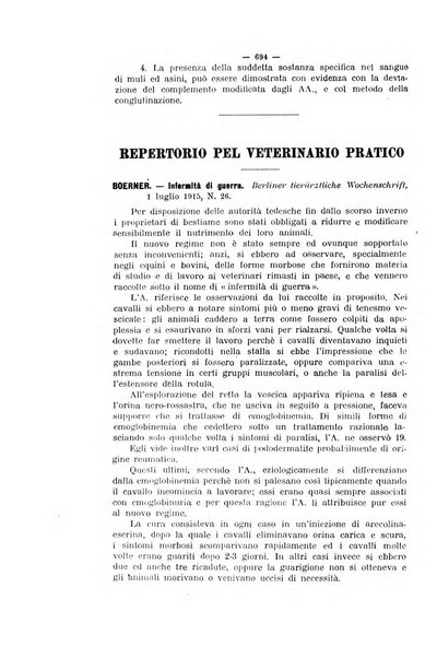 La clinica veterinaria rivista di medicina e chirurgia pratica degli animali domestici