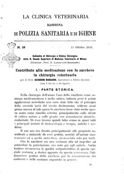 La clinica veterinaria rivista di medicina e chirurgia pratica degli animali domestici