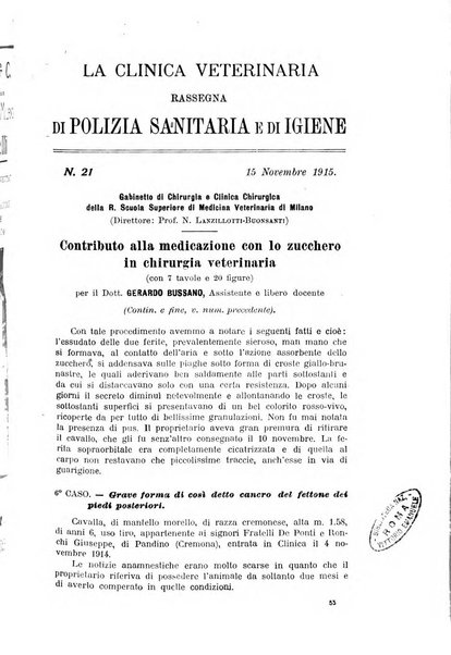 La clinica veterinaria rivista di medicina e chirurgia pratica degli animali domestici