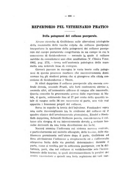 La clinica veterinaria rivista di medicina e chirurgia pratica degli animali domestici