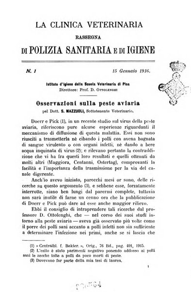 La clinica veterinaria rivista di medicina e chirurgia pratica degli animali domestici