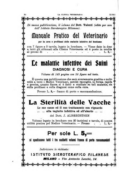 La clinica veterinaria rivista di medicina e chirurgia pratica degli animali domestici