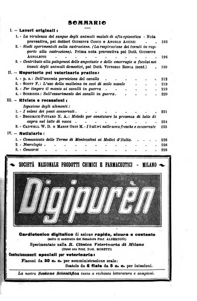 La clinica veterinaria rivista di medicina e chirurgia pratica degli animali domestici