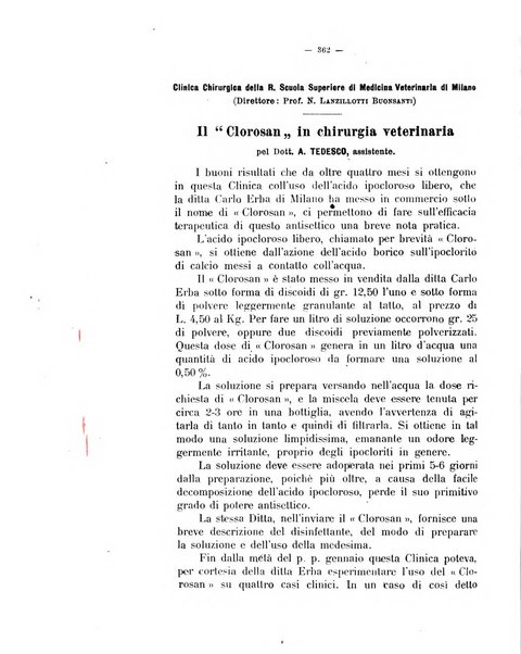 La clinica veterinaria rivista di medicina e chirurgia pratica degli animali domestici