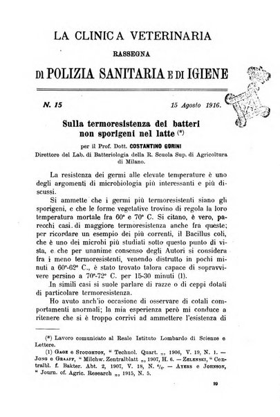 La clinica veterinaria rivista di medicina e chirurgia pratica degli animali domestici