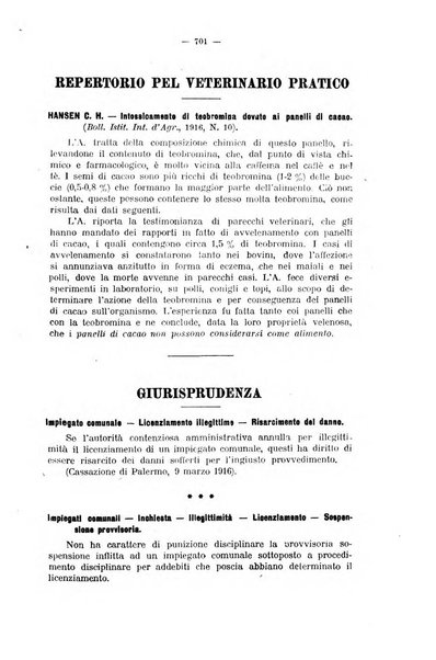 La clinica veterinaria rivista di medicina e chirurgia pratica degli animali domestici