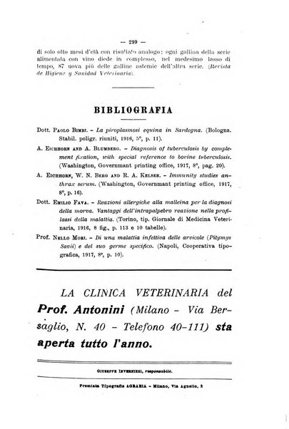 La clinica veterinaria rivista di medicina e chirurgia pratica degli animali domestici